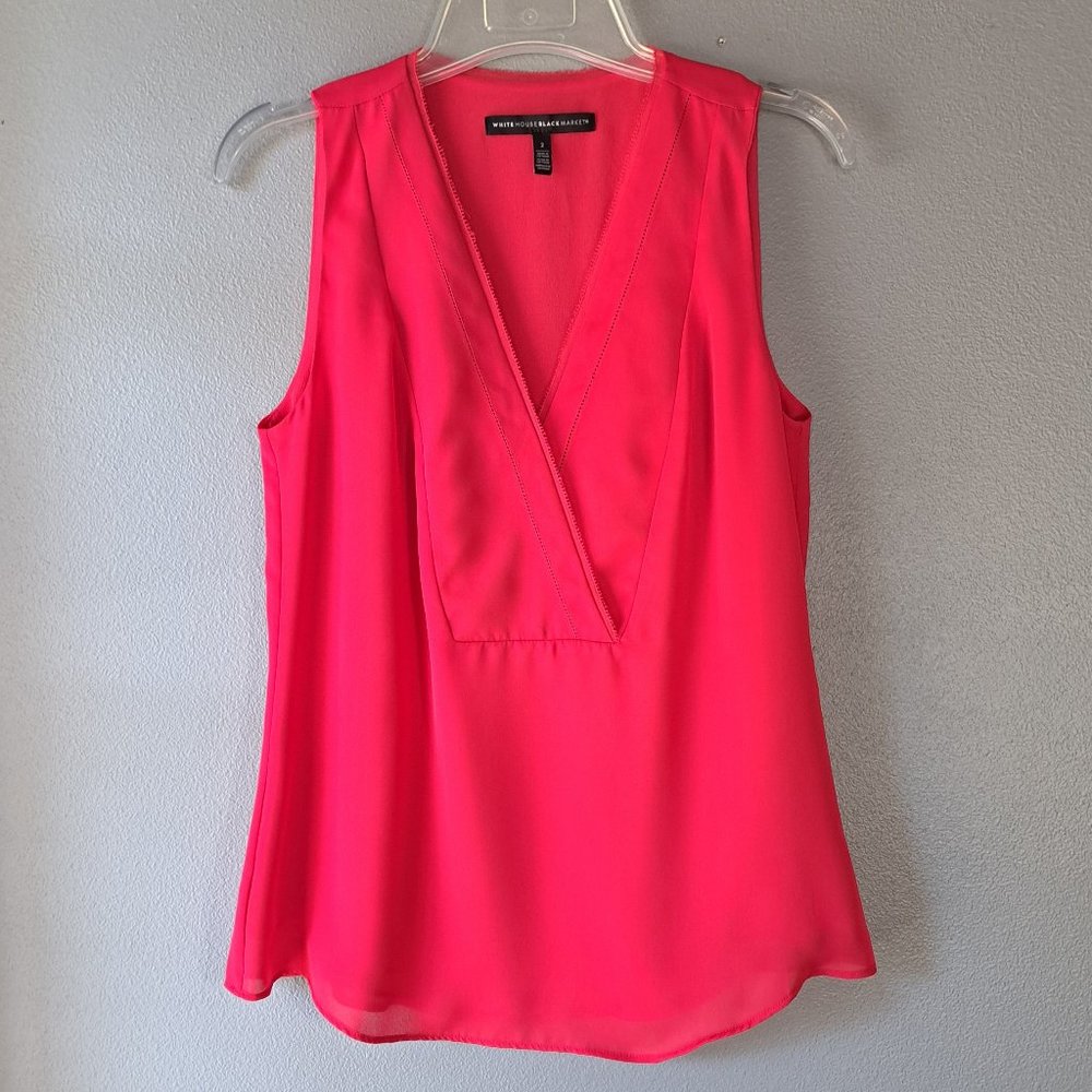 White House Black Market - Bright Red Sleeveless Top, Size 2